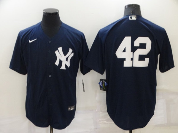 Men's New York Yankees #42 Mariano Rivera Navy Cool Base Stitched Baseball Jersey